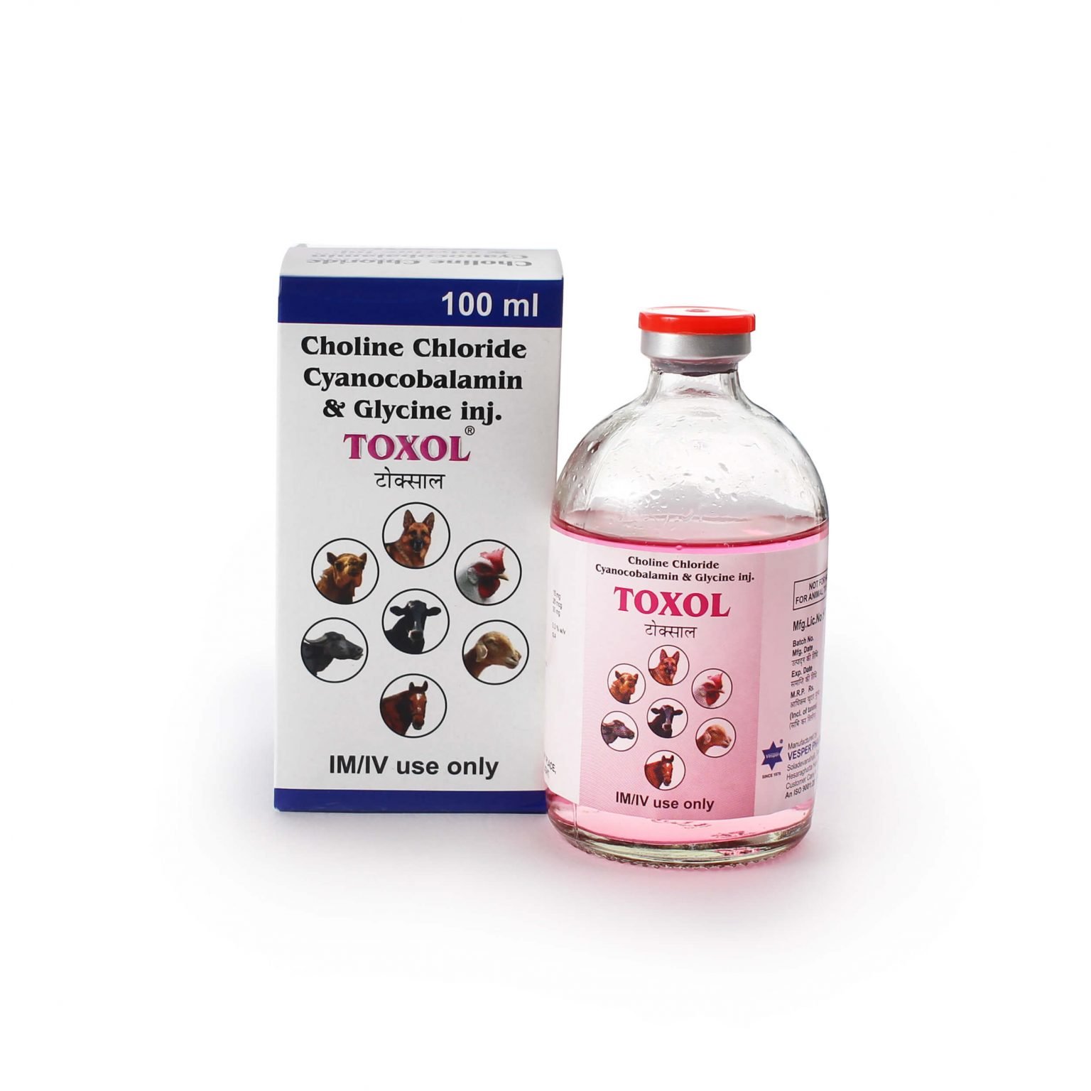 Choline Chloride Cyanocobalamin Glycine inj. TOXOL 100 ml Vesper Online